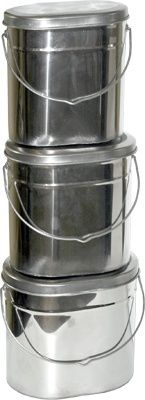 Набор высоких котелков - 3 шт. (10,0; 12,0; 16,5 л.) с крышками, Матрешка, крышки с ручками