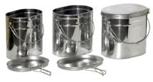 Набор высоких котелков - 3 шт. (10,0; 12,0; 16,5 л.) с крышками, Матрешка, крышки с ручками