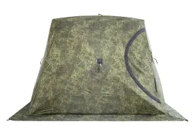 Палатка зимняя КУБ 4 камуфляж (трехслойная), с навесом