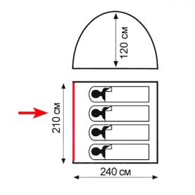 Палатка Totem Summer 4 (v2), зеленый