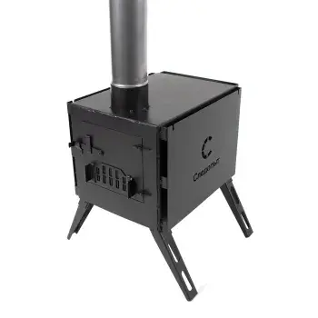 Печь дровяная Light малая, сталь 1 мм (с экранами и угловыми трубами), СЛЕДОПЫТ