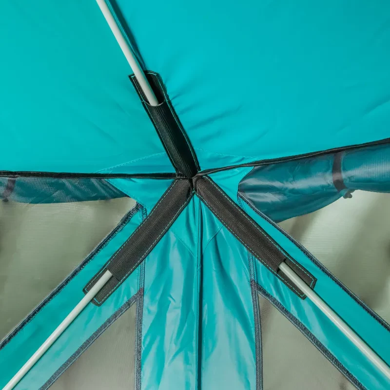 Шатер СЛЕДОПЫТ быстросборный, 6 стен, 3,35х3,85 м, h-2,25 м, S по полу 9,3 кв.м цвет Waterfall