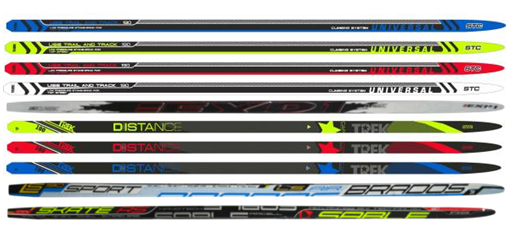 Лыжи беговые STC 180 см, дерево-пластик, с насечкой