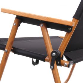 Кресло складное 2-местное с подлокотниками до 160 кг, 113*46*75 см, чёрный, каркас алюминий