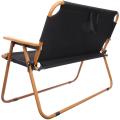 Кресло складное 2-местное с подлокотниками до 160 кг, 113*46*75 см, чёрный, каркас алюминий