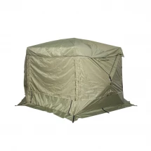Шатер СЛЕДОПЫТ быстросборный, 6 стен, 3,35х3,85 м, h-2,25 м, S по полу 9,3 кв.м ОЛИВА
