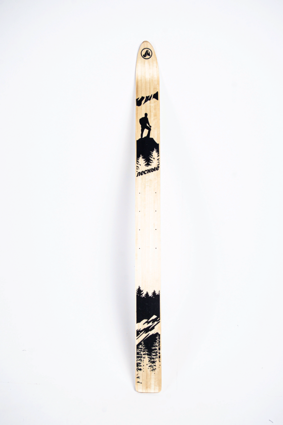 Лыжи Лесные, дерево-пластик, длина 175 см, ширина 11 см