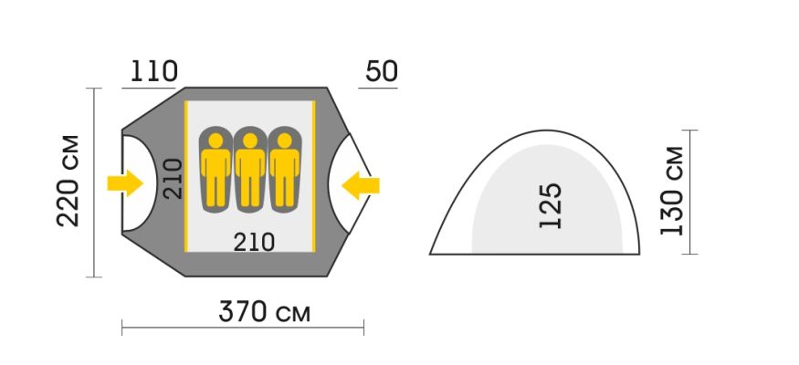 Палатка Talberg Malm 3, зеленый цвет