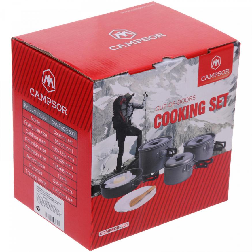 Набор посуды походной на 4-5 персон (15 предметов) COMPSOR-500