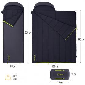 Спальный мешок 2101 ROCKY 520L, -4°С 230х90, ATEPA