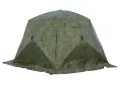 Палатка зимняя ЧУМ 2 (трехслойная, пиксель с выводом под трубу и навесом)