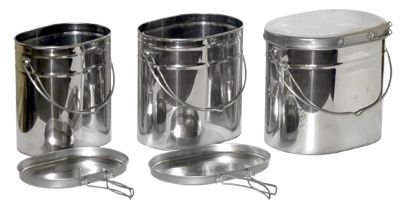 Набор высоких котелков - 3 шт. (5,0; 6,5; 8,5 л.) с крышками, Матрешка, крышки с ручками